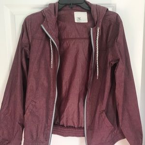 Maroon zine windbreaker jacket